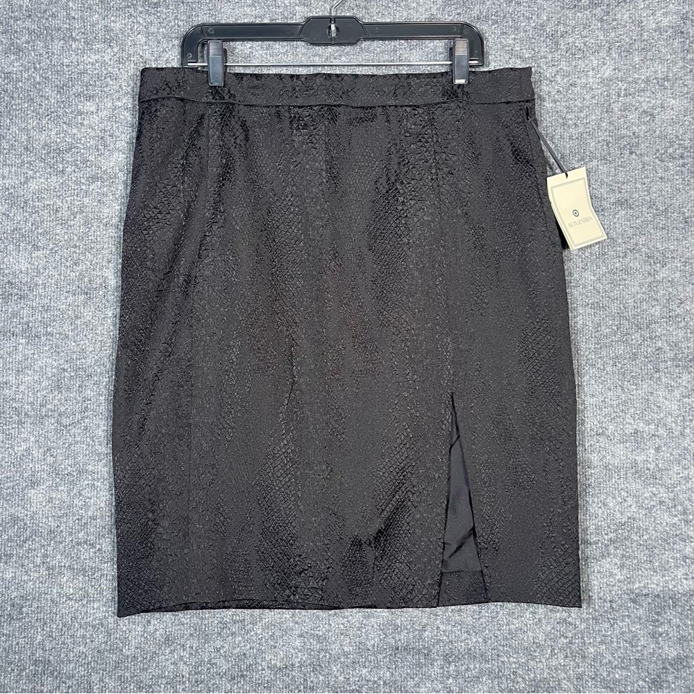 Altuzarra NWT Women’s 16 Black Snake Textured Slit Sexy Workwear‎ Mini Skirt